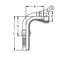 Фитинг DN 08 JIC (Г) 1/2 (90)