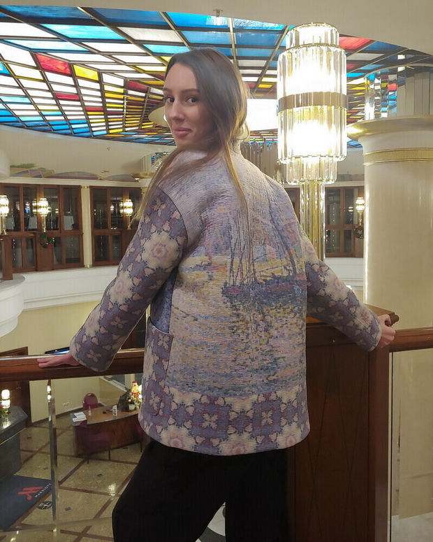 Куртка "Сен-Тропе", по мотивам морского пейзажа Поля Синьяка "Порт Сен-Тропе"