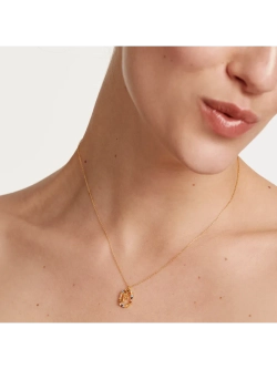 Колье Буква F серебро 925 пробы покрытое золотом