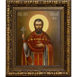 Михаил Марков, Горетовский, пресвитер, священномученик. Икона на холсте.