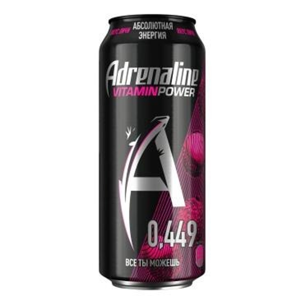 Напиток энергетический Adrenaline Rush Vitamin Power, личи, 449 мл