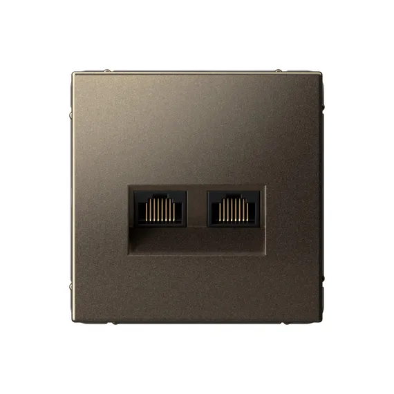 Розетка двойная компьютерная ArtGallery RJ45+RJ45 кат. 6A механизм мокко SE GAL000688
