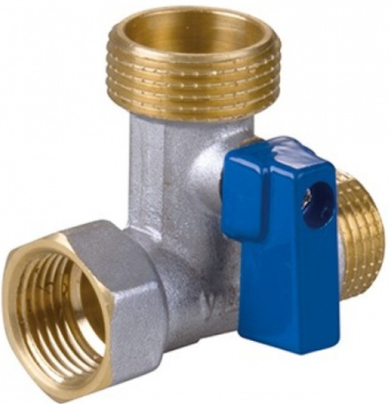 Кран трехпроходной шаровый 1/2х3/4х1/2 VIEIR матовый хром