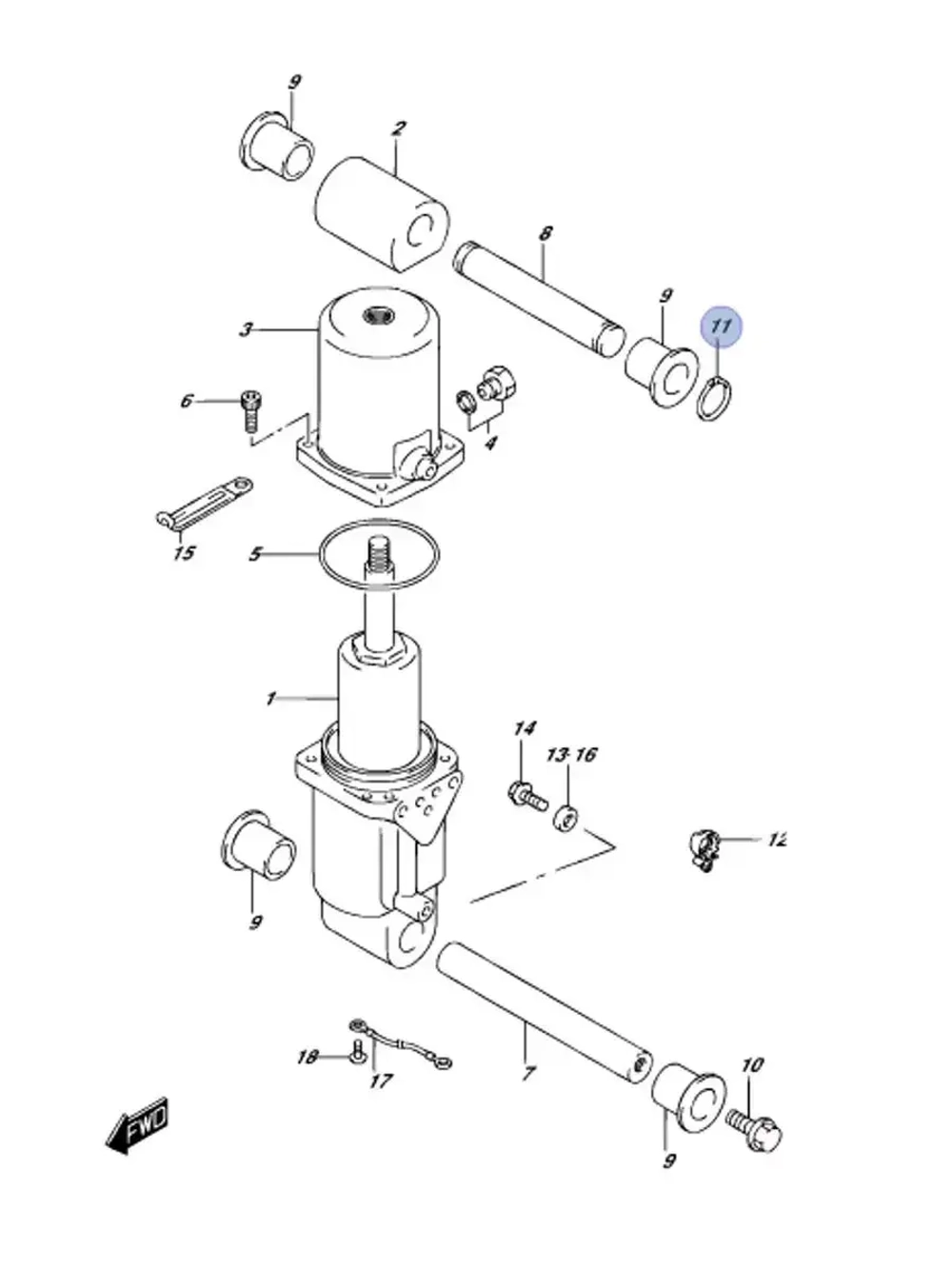 Стопорное кольцо для лодочных моторов 09380-22015-000