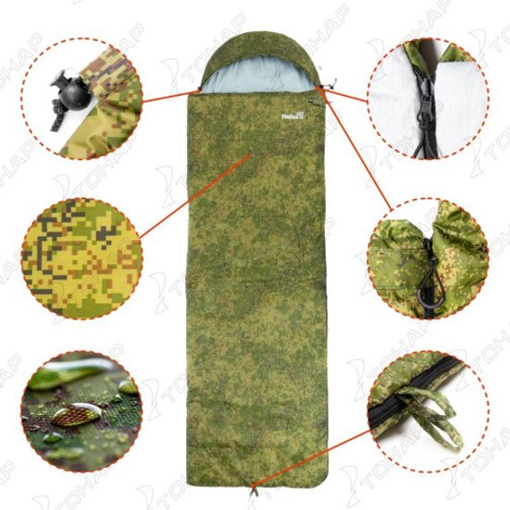 Спальный мешок Helios БАТЫР EXTREME (220*70) Stratex 300 КМФ цифра