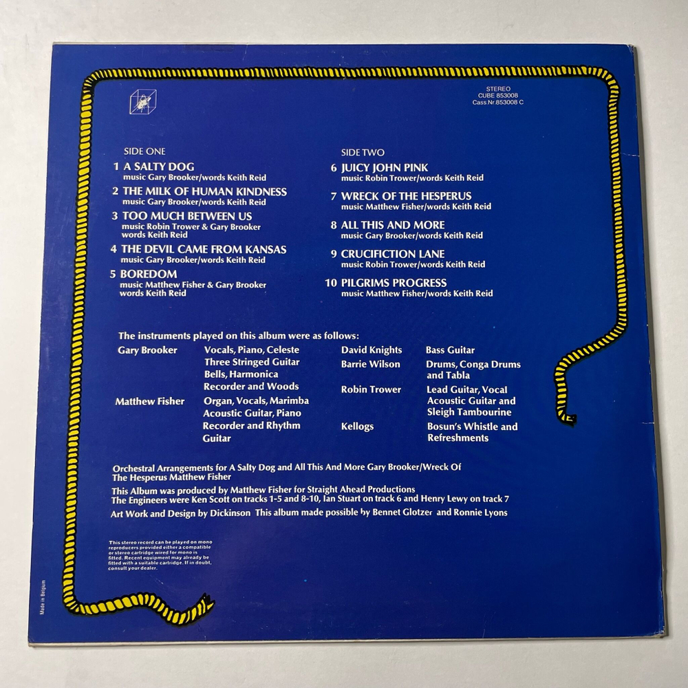 Винтажная виниловая пластинка LP Procol Harum A Salty Dog (Бельгия 1973)
