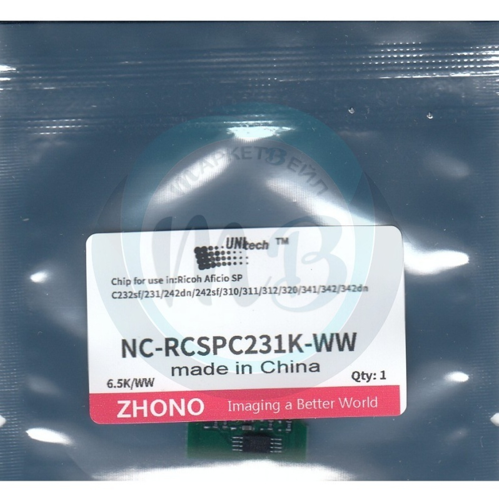 Чип для картриджа SPC310HE Ricoh SP C231/C342/C311 (6,5K) black UNItech (Zhono)