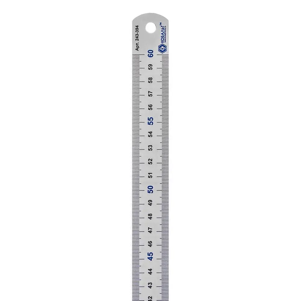 Линейка КОБАЛЬТ 600 x 28 x 0.7 мм, нерж.сталь