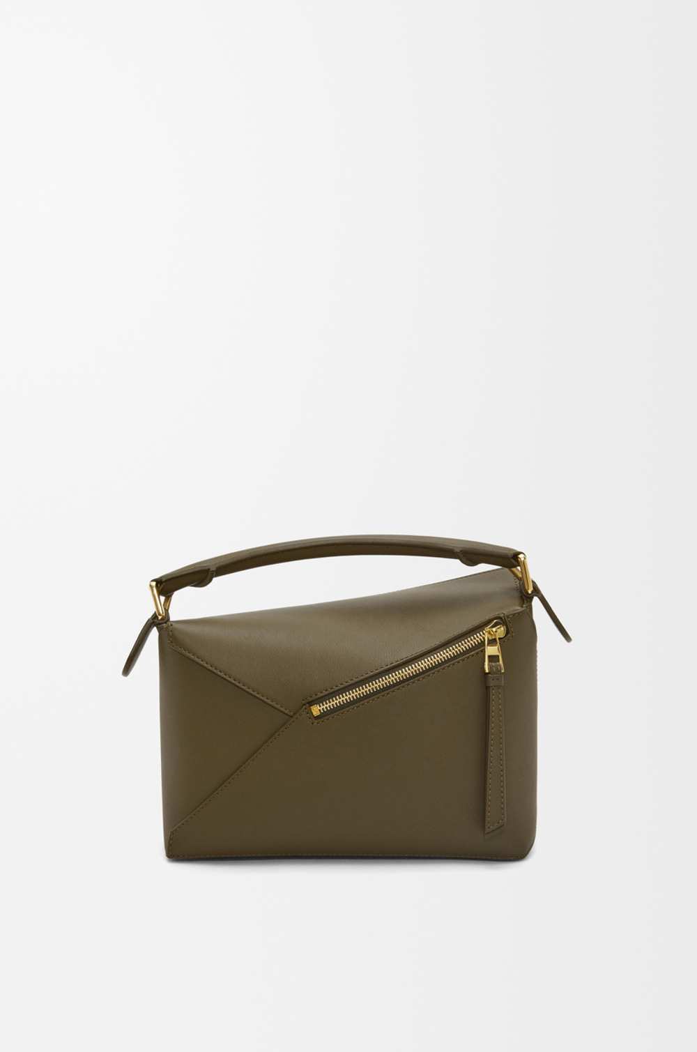 Loewe Маленькая сумка Puzzle Edge из классической телячьей кожи, темный хаки