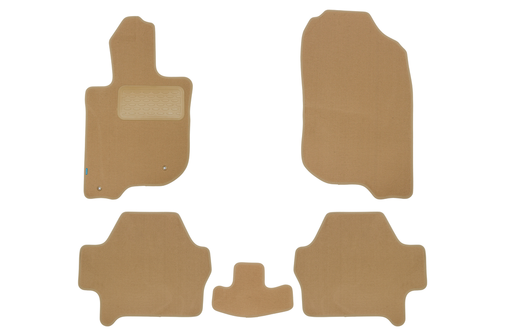 Коврики в салон для MITSUBISHI Pajero Sport, 2008-2013, 2013-2016, внедорожник , 5 шт. (текстиль, бежевые) KLEVER04352022112KH