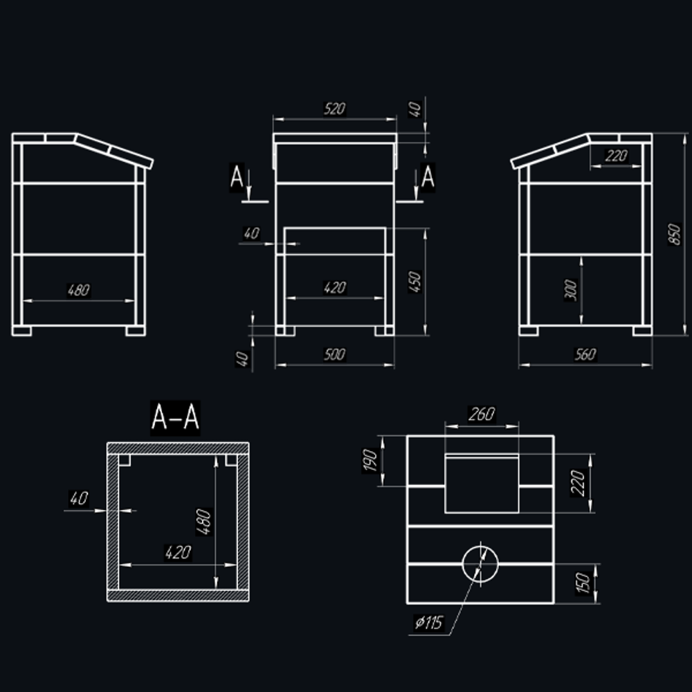 Чугунная печь для бани Комплект Гроза 18 (П2) Президент 850/40 Талькохлорит
