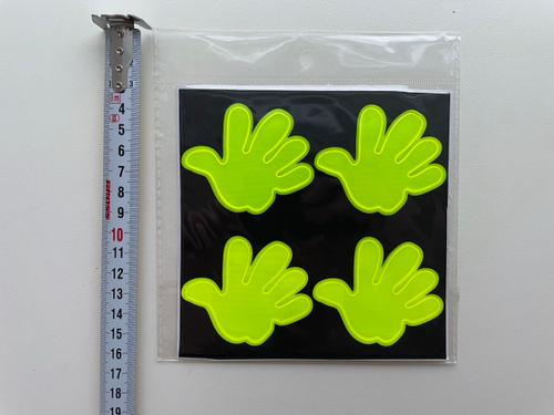 Светоотражатель (Рука) наклейка на автомобиль, в наборе 4 шт., стикер на стекло (1 шт.)