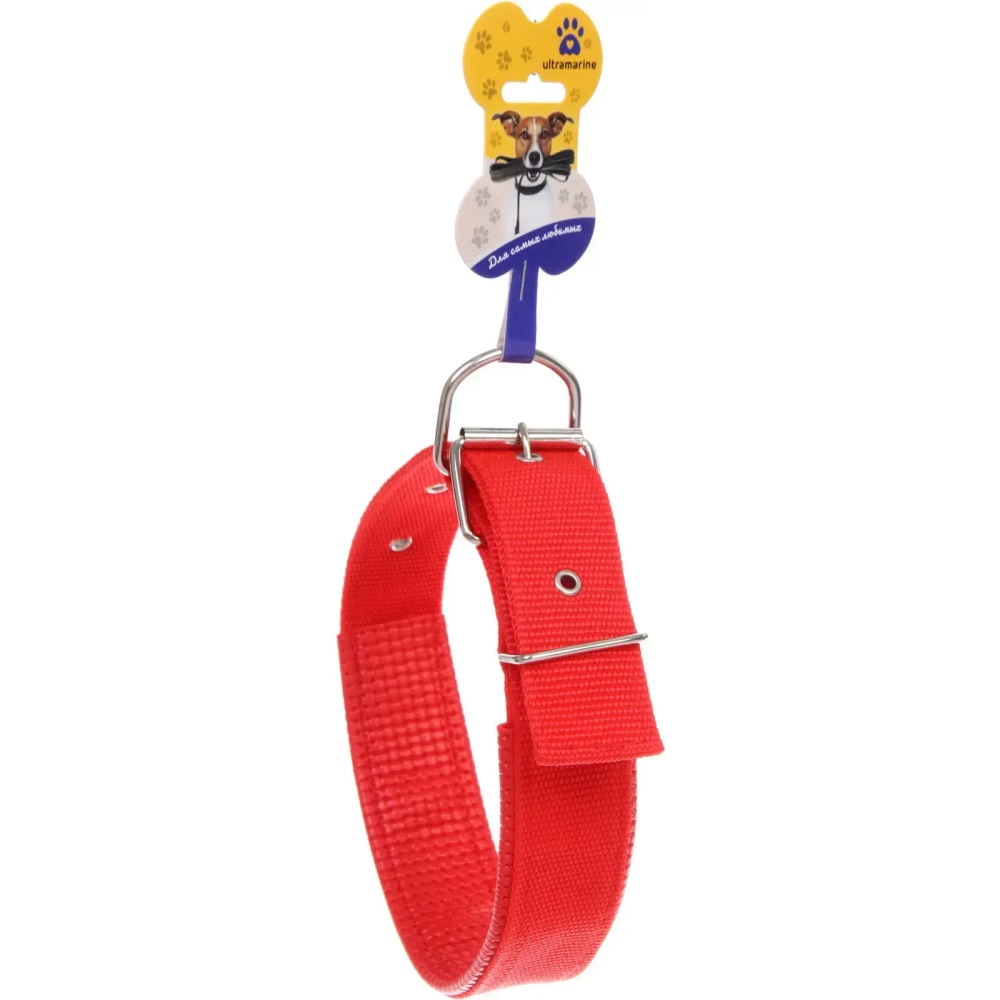 Ошейник для собак однотонный «ЗООЛЕНД БРО», цвет красный, 4*70см (бирка)