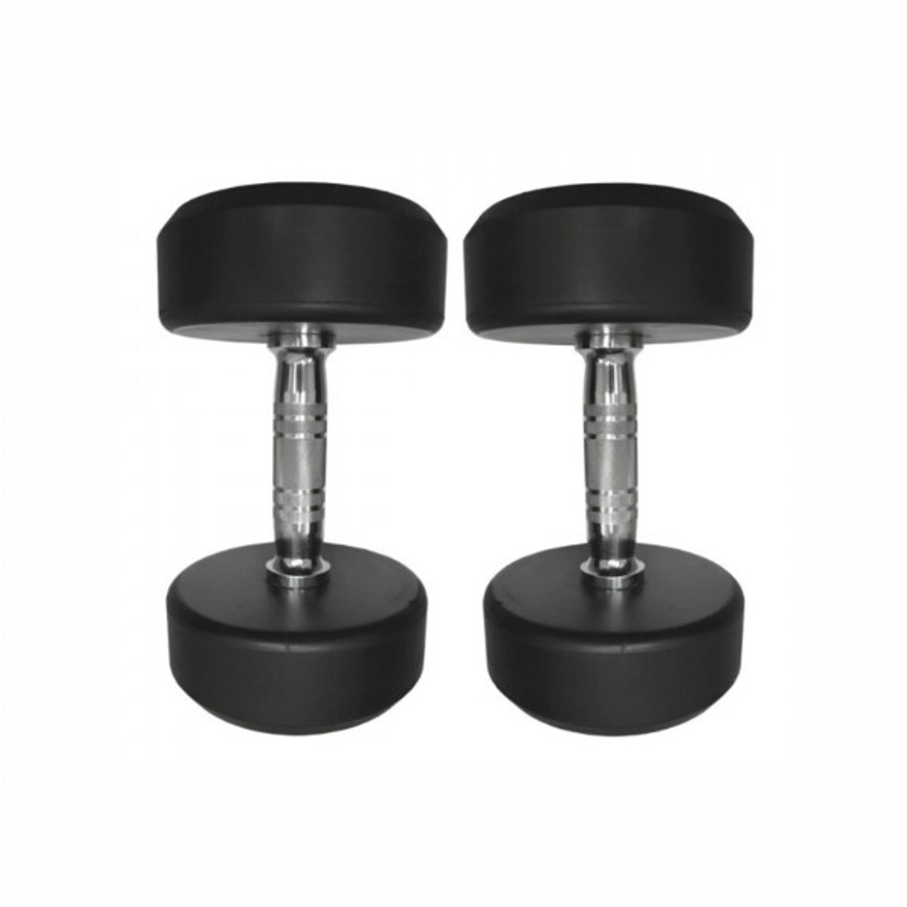 Круглые обрезиненные гантели. Ряд от 42,5 до 50 кг