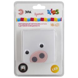 Ночник - светильник светодиодный ЭРА NN-631-LS-P в розетку с датчиком освещенности розовый | Ночники