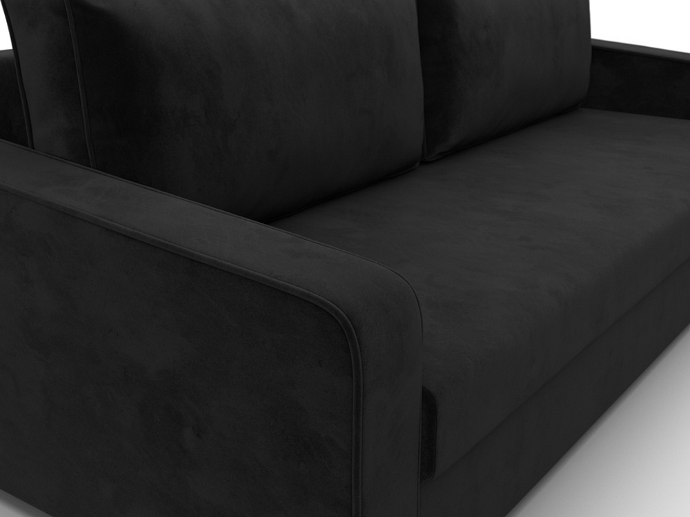 Диван прямой Лига-009, ВЕЛЮР Черный