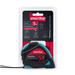 Рулетка измерительная Smartbuy, 5м, 19мм, прорезиненный корпус, 2 фиксатора, усиленный зацеп