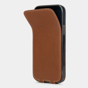 Чехол кожаный для iPhone 12 Pro Max коричневого цвета