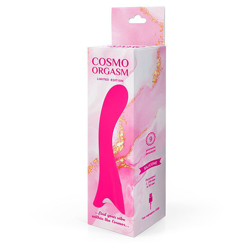 Розовый вибратор 19,9см для G-стимуляции с 9 режимами вибрации Bior Toys Cosmo CSM-23179