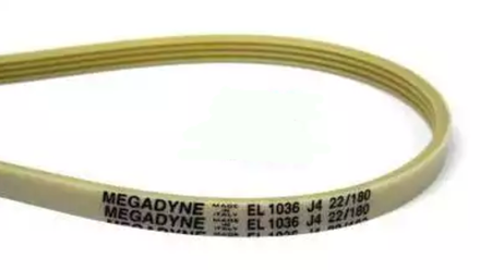 Ремень 1036 J4 EL Megadyne для стиральной машины 990мм белый, черная надпись