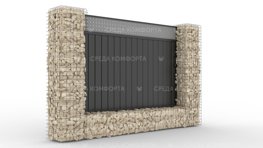 Забор из профлиста 2500х2000 мм ZBR0036 (столб для забора продается отдельно)