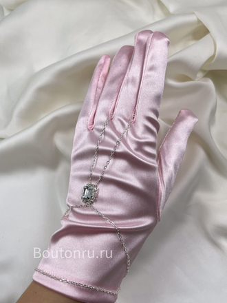 Браслет слейв серебристый с крупным камнем