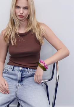 STRADIVARIUS Набор из 2 контрастных браслетов, цвет фуксии