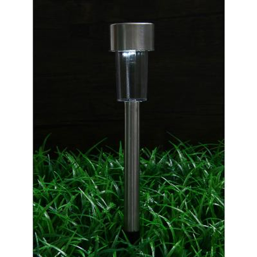 Фонарь садовый на солн.батарее 1LED 30*4,7см пластик 1,2V, 40mAh, нерж.сталь (12шт/кор)