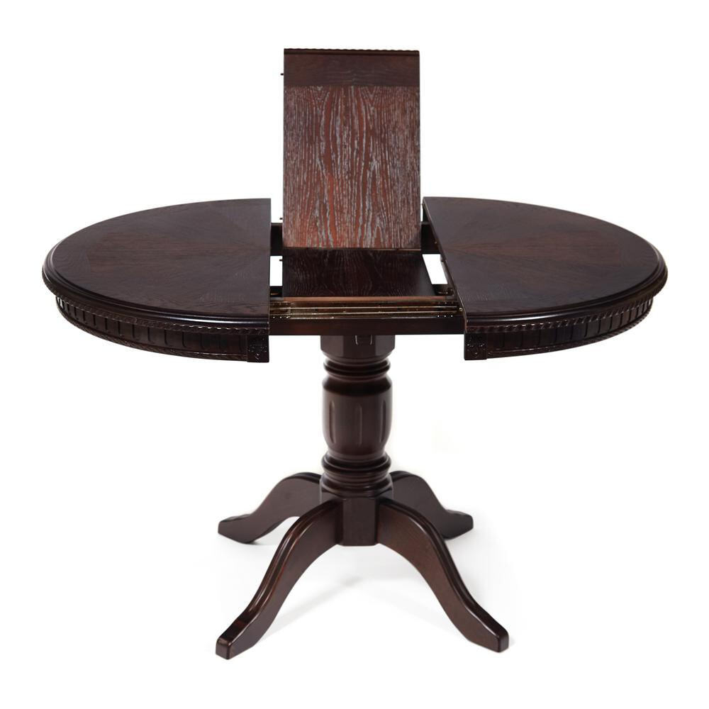 Стол STEFANO круглый бук, мдф, D90+30x77см, Tobacco