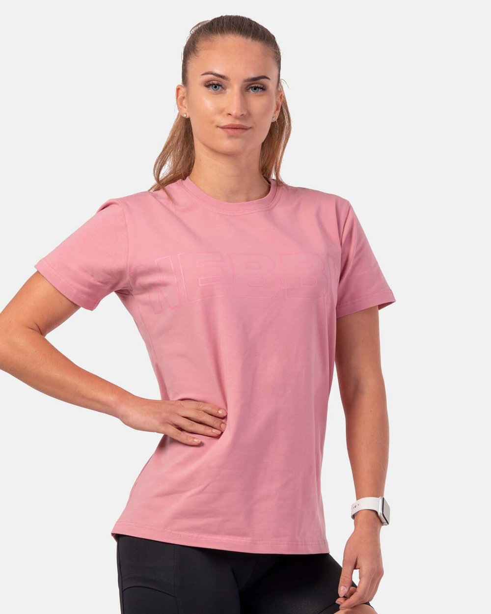 Женская футболка Invisible Logo NEBBIA T-shirt 602 Old rose