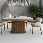 Стол прямоугольный раскладной Denver (200+40), керамика матовая, опора дерево