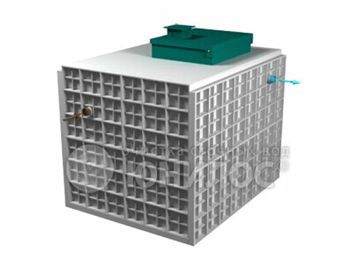 Станция биологической очистки Юнилос Астра 40/ 8000 л. в сутки / до 40 чел. / самотечный сброс / компрессорная аэрация (2500x2160x2445см;750кг;) - арт.560546