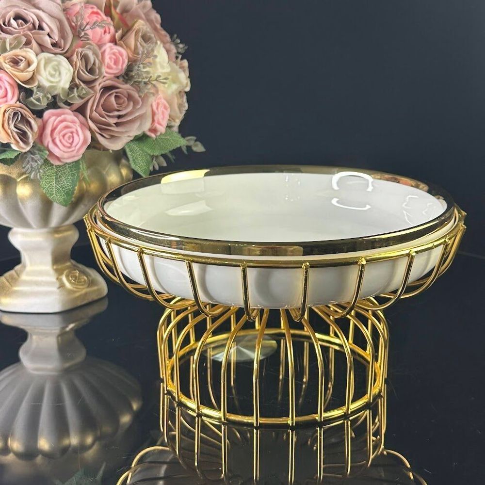 Lenardi 106-250 Блюдо 23х16см MULTICOLOR на подставке в под.уп.(х8)Фарфор