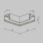 Коннектор угловой накладной Maytoni Exility X TRA239CL-41B