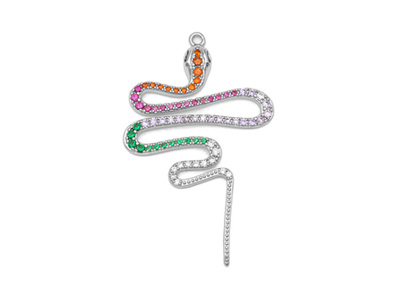 Подвеска "Змейка" 49,5мм, со стразами