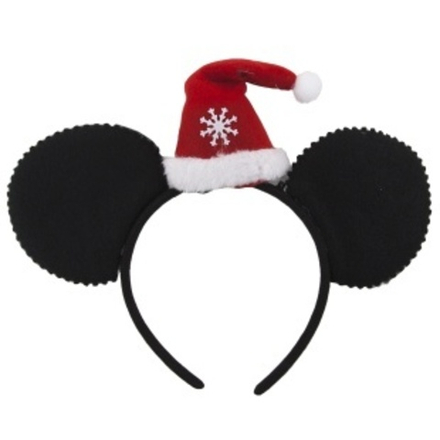 Ободок, Мышка в новогоднем колпачке, Черный/Красный, 1 шт.