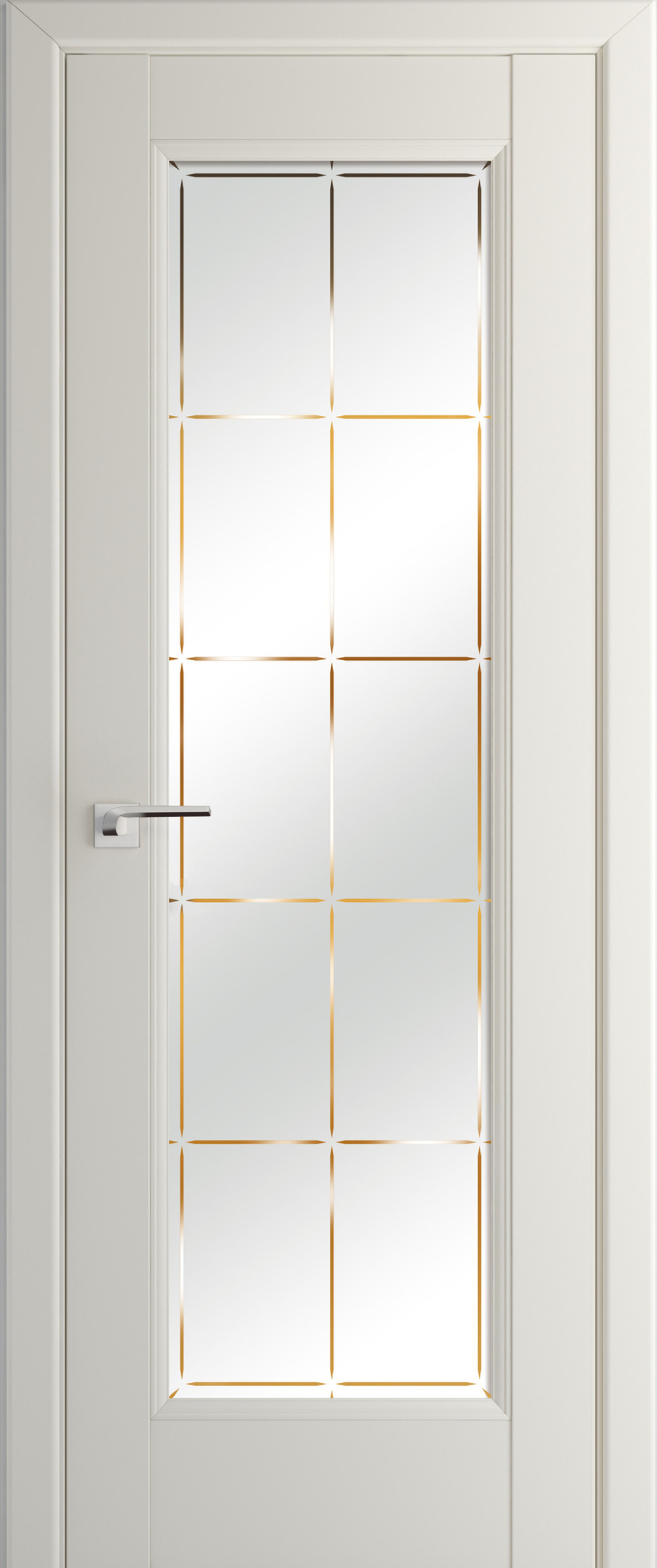 Дверь межкомнатная Профиль Дорс № 92 U, цвет магнолия сатинат, экошпон, стекло гравировка 1