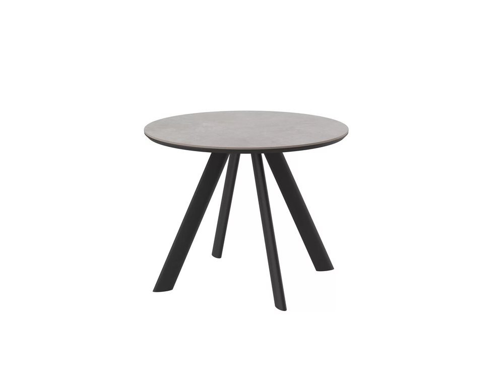 Стол RONDY-100, круглый нераздвижной 100, AVENUE GREY PREMIUM CER/ЧЕРНЫЙ, (1 упак.)