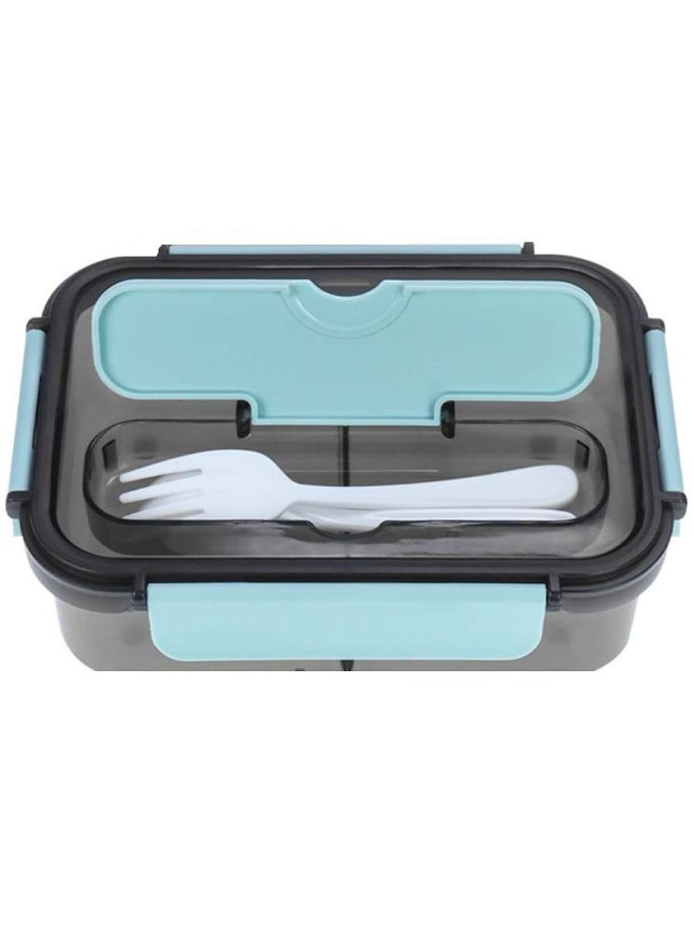 Ланч-бокс 2 отд., 1100мл "Время обеда" вилка, ложка