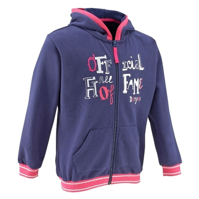 Худи однотонное с надписями, контрастными манжетами и подолом