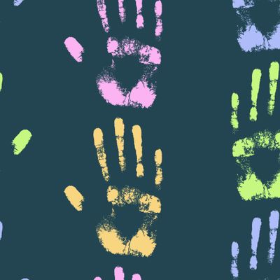 Palm print seamless pattern.