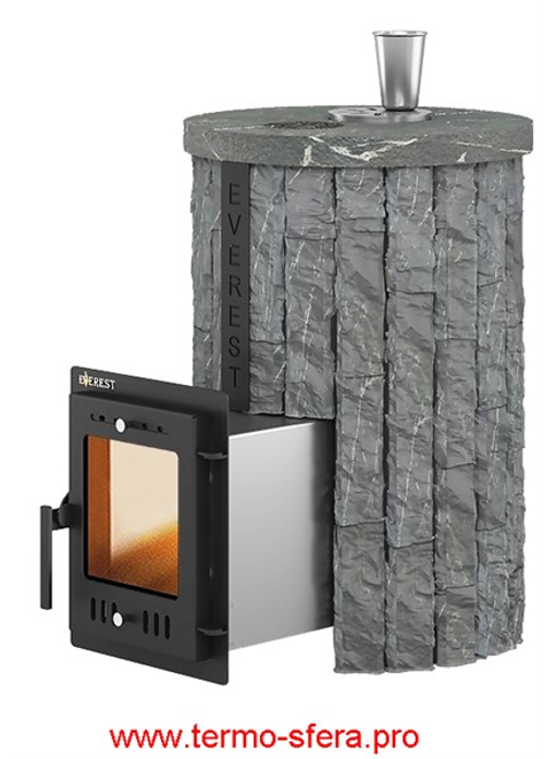Печь для бани Эверест "Steam Master 18 INOX" Ламель Рваный камень, S-20