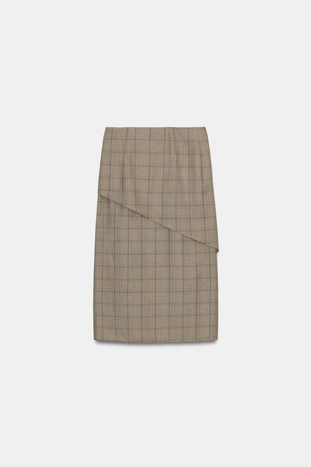 ZARA КЛЕТЧАТАЯ ЮБКА С ВОЛАНАМИ — ZW COLLECTION, РАЗНОЦВЕТНЫЙ