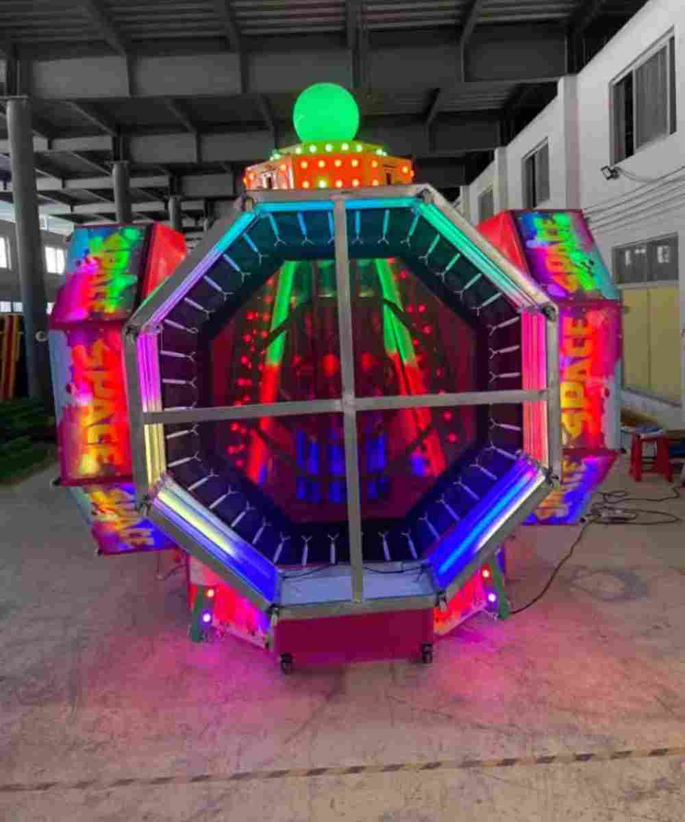 Банджи-батут «Неоновый калейдоскоп», 4-местный, 4,5×4,5×4,5 м