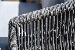 "Верона" лаунж-зона 5-местная плетеная из роупа (веревки), каркас алюминиевый темно-серый, роуп темно-серый