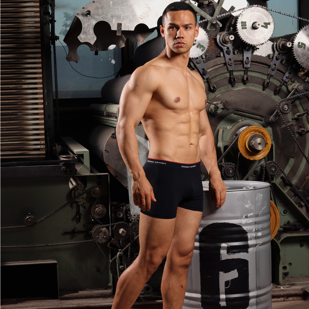 Мужские трусы боксеры черные бесшовные ISSIMO BOXER SPORT IS02