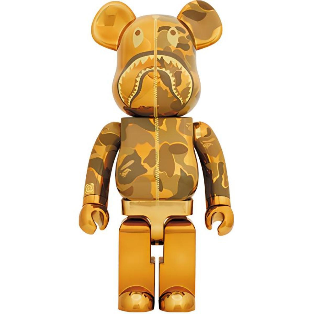 Дизайнерские игрушки BE@RBRICK x BAPE 1000% CAMO SHARKGOLD 70cm, BAPE-CAMO-SHARK1000%
