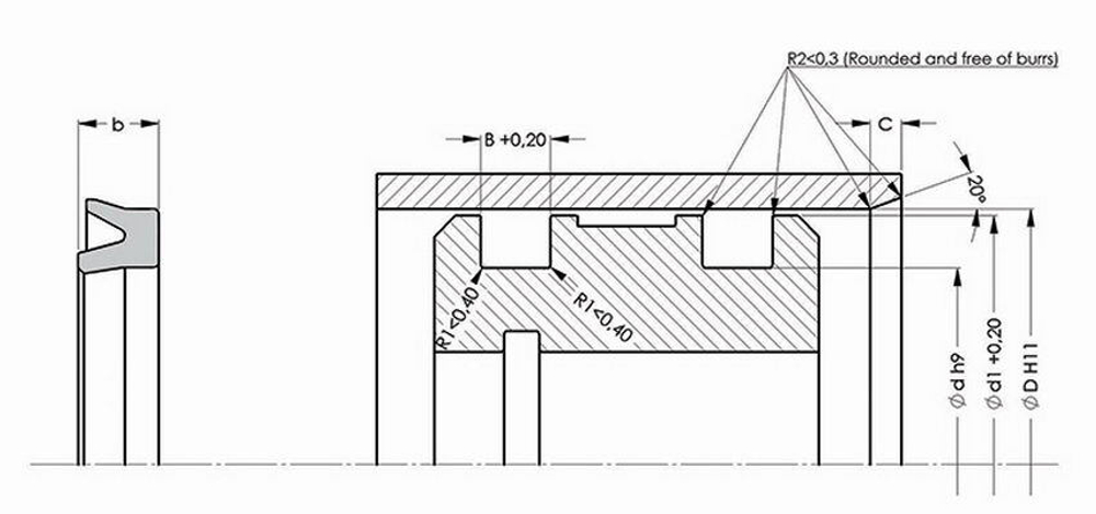 A802-100 NBR Пневматическое уплотнение поршня 100-88-8,5