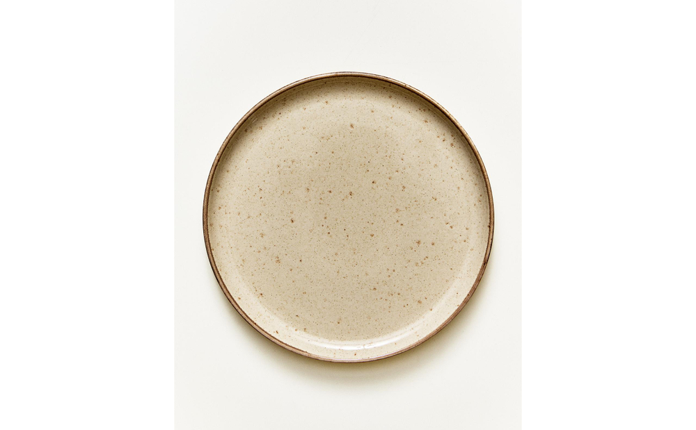 Zara Home тарелка десертная из каменной керамики, цвет бежевый, 22.2 см