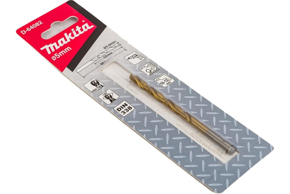 Сверло по металлу HSS-TiN Economy 5х52x86, 1 шт. Makita D-64082